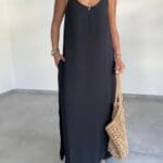 Pera Dress with Rope Straps and Slits on the Sides