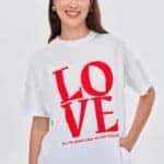 Crew Neck Love Printed Women's