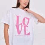 Crew Neck Love Printed Women's