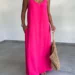 Pera Dress with Rope Straps and Slits on the Sides