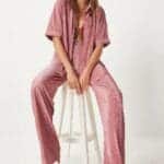 Women's Pleated Shirt and Trousers Set