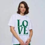 Crew Neck Love Printed Women's