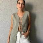 Lace-up Knitwear Vest