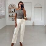 PREMIUM SERIES LYCRA ECRU FLARE JEANS