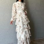 White Layered Dress with Stripe Detail