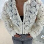 White Detailed Transparent Bomber