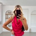 FLOATED BLOUSE WITH TURNED COLLAR