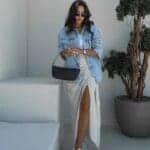 Front Gathered Slit Skirt