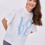 Crew Neck Love Printed Women's