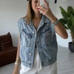 Denim Vest with Blue Pockets