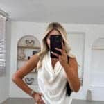 FLOATED BLOUSE WITH TURNED COLLAR