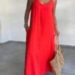 Pera Dress with Rope Straps and Slits on the Sides