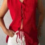 Lace-up Knitwear Vest