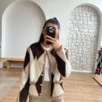 Sand Brown Patterned Cardigan