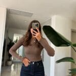 Nomi Buttoned Sleeve Ribbed Sweater Brown