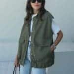 Quilted Pocket Vest Olive