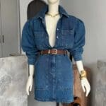 Denim Dress with Pockets Blue