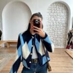 Blue Patterned Cardigan