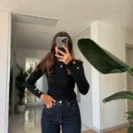 Nomi Buttoned Sleeve Ribbed Sweater Black