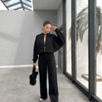 Black Comfort Fit Tracksuit Set