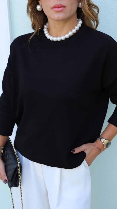 Black Glittery Knitwear