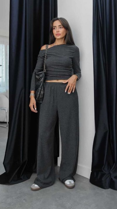 Dark Grey Ashland Blouse and Trousers Set