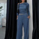 Blue Ashland Blouse and Trousers Set