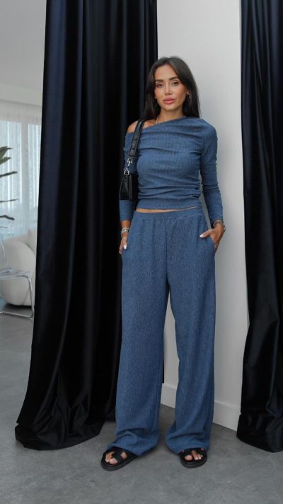 Blue Ashland Blouse and Trousers Set