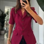 Fitted Short Sleeve Blazer