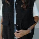 Quilted Pocket Vest Black