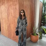 Leopard Pattern Satin Suit