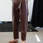 Burgundy Luxe Leather Trousers