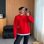 Red Cozy Knit Sweater