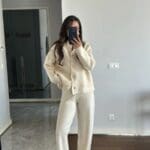 Cream Knitted Wool Suit