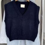 Navy Blue V-Neck Plain Sweater