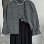 Gray Undershirt Knitwear and Cardigan