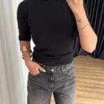 Black Cotton Collar Charm