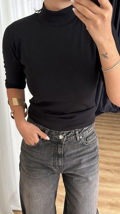 Black Cotton Collar Charm