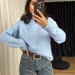 Baby Blue Emerald Bearded Knitwear