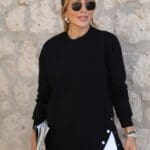 Black Snap Detailed Sweater