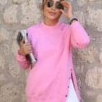 Pink Snap Detailed Sweater