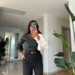 Shirt Sleeve Design Knitwear-Anthracite