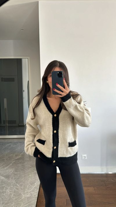 Massimo Beige Cardigan with Label and Card