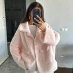 Rosé Glow Faux Fur