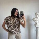 Beige Leopard Print Sweater