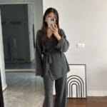 Kimono  Trouser Set Gray
