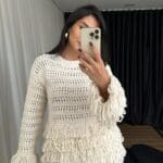 Mink Tassel Detailed Knitwear Sweater
