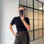 HALF SLEEVE FISHERMAN COLLAR BLACK KNITWEAR