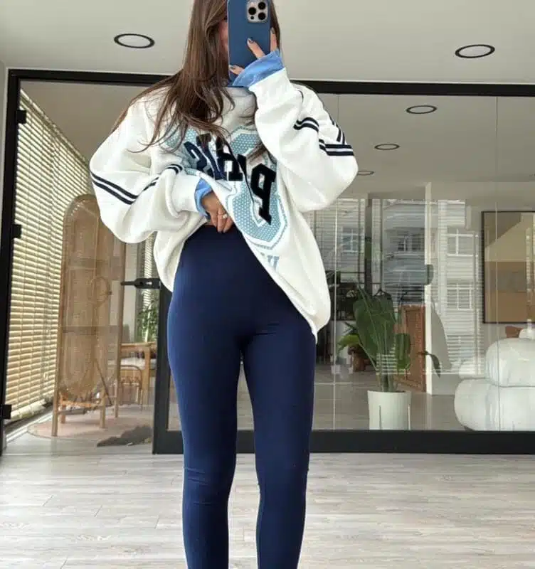 Navy Blue Brand Model Basic Tights