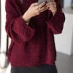 Thick Collar Bürmüklü Sweater Red